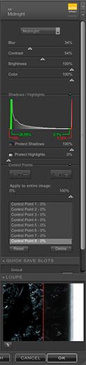 Color Efex Pro 3.0, Midnight Filter Settings Color Efex Pro 3.0, Midnight Filter Settings