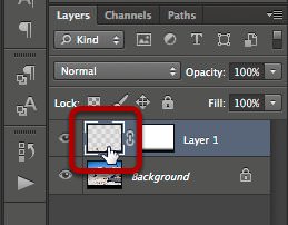 Selecting the flipped image layer thumbnail. Selecting the flipped image layer thumbnail.